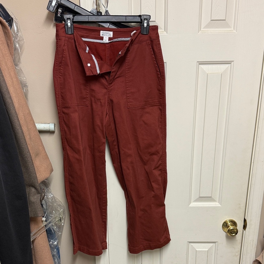 Market & Spruce Women's Rust Straight Leg Pants